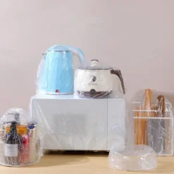 Thickened Transparent Dust Cover Universal Kitchen Rice Cooker Air Conditioner Household Appliances Transparent Film Cover Elastic Band Disposable Dust Cover