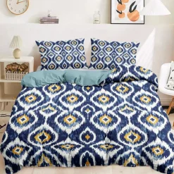 Tie-Dye Style Set Soft 3-Piece Luxury Cotton Bedding Set Home Decor Gift King Queen Duvet Cover