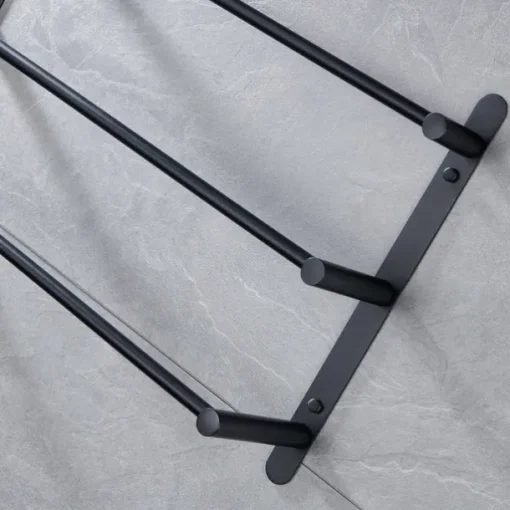 3-Tier Towel Towel Rail ,Wall Mounted Stainless Steel Towel Rack Storage Shelf for Bathroom 30cm~70cm Towel Bar Towel Rail Towel Hanger(Matte Black/Chrome)