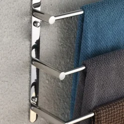 3-Tiers Towel Rack Stainless Steel Bath Towel Bar Towel Rail Wall Mount Mirror Polished Silvery 60/70cm