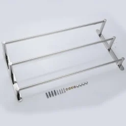 3-Tiers Towel Rack Stainless Steel Bath Towel Bar Towel Rail Wall Mount Mirror Polished Silvery 60/70cm