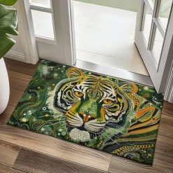 Tiger Jungle Doormat Non-Slip Oil Proof Rug Indoor Outdoor Mat Bedroom Decor Bathroom Mat Entrance Rug Door Mat