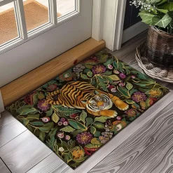Tiger Jungle Doormat Non-Slip Oil Proof Rug Indoor Outdoor Mat Bedroom Decor Bathroom Mat Entrance Rug Door Mat