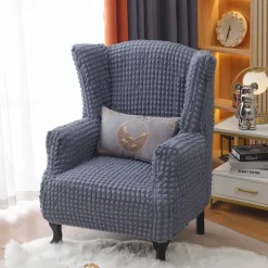 Tiger Stool Cover Burgundy Seersucker Soft Elastic Modern All-wrap Tiger Bench Cover Stool Cover Plaid Sofa Chair Cover