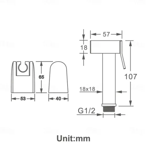 Ti-PVD Gold Handheld Bidet Sprayer with ABS Base and 1.5m Hose