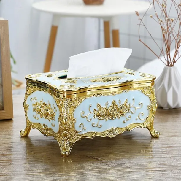 Tissue Box Holder, Vintage Toilet Paper Holder, Elegant Acrylic Facial Tissue Napkin Dispenser Holder For Bedroom, Coffee Table, Bathroom, Home, Restaurant, Wedding