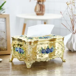 Tissue Box Holder, Vintage Toilet Paper Holder, Elegant Acrylic Facial Tissue Napkin Dispenser Holder For Bedroom, Coffee Table, Bathroom, Home, Restaurant, Wedding