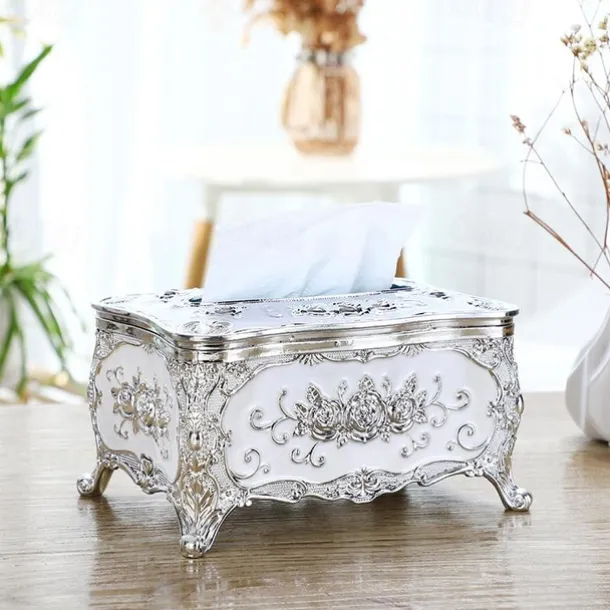 Tissue Box Holder, Vintage Toilet Paper Holder, Elegant Acrylic Facial Tissue Napkin Dispenser Holder For Bedroom, Coffee Table, Bathroom, Home, Restaurant, Wedding