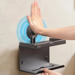 Toilet Brush and Holder, Paper Towel Holder, Suction Cup Bath Hardware Set, Bathroom Accessories Wall-Mounted