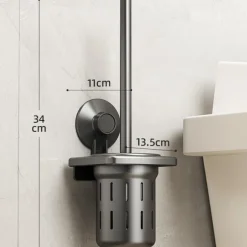 Toilet Brush and Holder, Paper Towel Holder, Suction Cup Bath Hardware Set, Bathroom Accessories Wall-Mounted