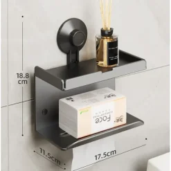 Toilet Brush and Holder, Paper Towel Holder, Suction Cup Bath Hardware Set, Bathroom Accessories Wall-Mounted