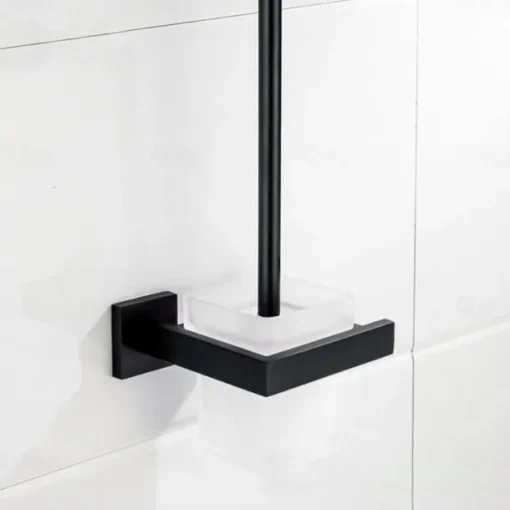 Toilet Brush Holder Set New Design Stainless Steel Matte Black Toilet Brush Holder Wall Mounted 1pc