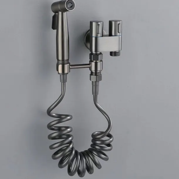 Toilet Hand Held Bidet Faucet Sprayer Bidet Set Sprayer Gun Toilet Spray For Bathroom Self Cleaning Shower Head (with 78 Inch Extension Pipe And Dual Control Angle Valve)