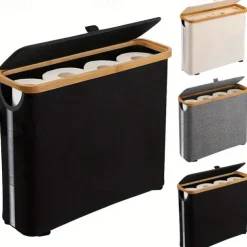 Toilet Paper Basket with Lid Large Capacity Easy to Install Toilet Paper Storage Organizer Multi-purpose Toilet Paper Holder