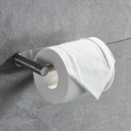 Toilet Paper Holder Self-adhesive Roll Paper Holder Stainless Steel Material Paper Towel Holder Brushed and Painted Finishes