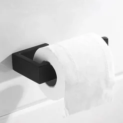 Toilet Paper Holder,Wall Mounted 304 Stainless Steel 14.5cm Tissue Roll Hanger Dispenser for Bathroom & Kitchen (Black/Brushed Nickel/Chrome)