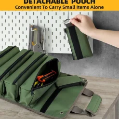 Tool Bag Tool Roll Organizer Roll Up Tool Bag With Detachable Pouches, Heavy Duty Tool Organizers With 6 Tool Pouches - Tool Roll Pouch For Mechanic, Electrician Hobbyist