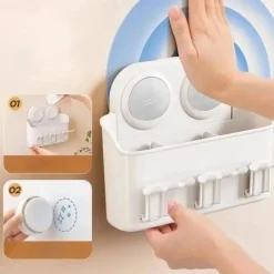 Toothbrush Holders Suction Cup for Bathrooms, Wall Mounted Toothbrush Holder with 2/3/4 Large Storage Slot Tooth Brush Holder