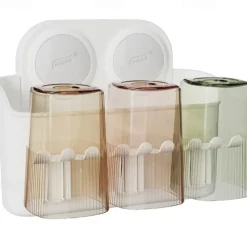 Toothbrush Holders Suction Cup for Bathrooms, Wall Mounted Toothbrush Holder with 2/3/4 Large Storage Slot Tooth Brush Holder