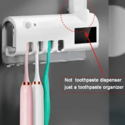 Toothbrush UV Sterilizer, Smart Toothbrush Sanitizer, Wall Mounted Toothbrush Holder, Bathroom Accessories