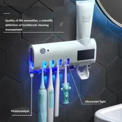 Toothbrush UV Sterilizer, Smart Toothbrush Sanitizer, Wall Mounted Toothbrush Holder, Bathroom Accessories