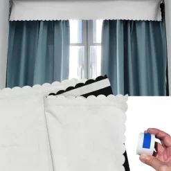 Top of Curtain Light Blocker, Light Blocking Curtains Toppers Velcro Portable Blackout for Window, Easy to Cut and Install Without Turning Holes