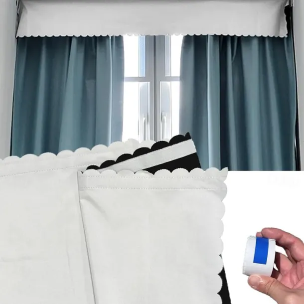 Top of Curtain Light Blocker, Light Blocking Curtains Toppers Velcro Portable Blackout for Window, Easy to Cut and Install Without Turning Holes