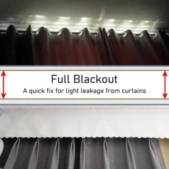 Top of Curtain Light Blocker, Light Blocking Curtains Toppers Velcro Portable Blackout for Window, Easy to Cut and Install Without Turning Holes