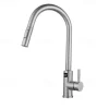 Touchless Sensor Kitchen Faucet Sink Mixer Tap Touch on with Pull Out 2 Mode Sprayer, Digital Display 360 Swivel Single Handle Taps Stainless Steel Deck Mounted, Water Vessel Taps