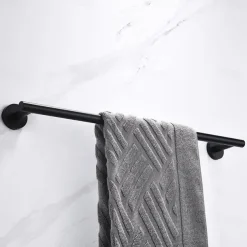 Towel Bar for Bathroom,Matte Black Stainless Steel Towel Holder,Wall Mounted Bathroom Towel Rack(40cm~60cm)