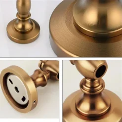 Towel Bar Multifunction Antique Aluminum Material Wall Mounted Bathroom Single Towel Rod Carved 1pc