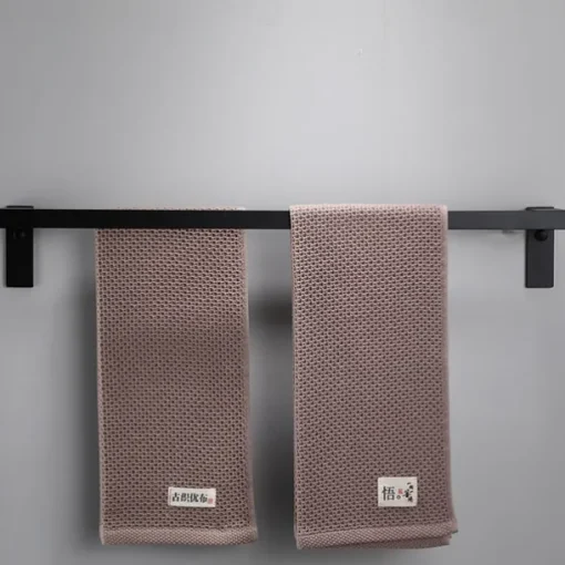 Towel Bar Wall Mounted 60cm Aluminum Towel Holder for Bathroom Aluminum Bathroom Hardware Single/Double Type Towel Rack(Silver/Black/Grey)