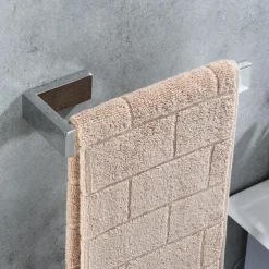 Towel Holder,Wall Mounted Stainless Steel Towel Bar,Modern Style Towel Rack 21cm(Black/Brushed Nickel/Chrome)