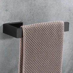 Towel Holder,Wall Mounted Stainless Steel Towel Bar,Modern Style Towel Rack 21cm(Black/Brushed Nickel/Chrome)