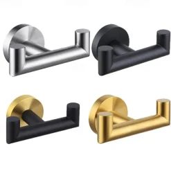 Towel Hooks Stainless Steel Wall Mounted for Bathrooms Kitchen Coat Hook, Heavy Duty Double Towels Holder Hooks for Hanging Towels, Coats, Sponges, Clothes,