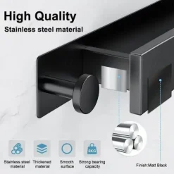 Towel Rack for Rolled Towels, Towel Rack for Bathroom,Wall Mounted Metal Bathroom Organizer, Bath Towel Holder Wall for Modern Small Space Bathroom Towel Storage