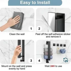 Towel Rack for Rolled Towels, Towel Rack for Bathroom,Wall Mounted Metal Bathroom Organizer, Bath Towel Holder Wall for Modern Small Space Bathroom Towel Storage