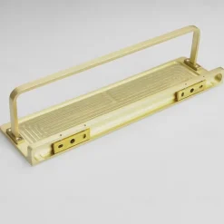 Towel Rack New Design Brass Wall Mounted Multifunction Bathroom Shelf Brushed Golden 1pc