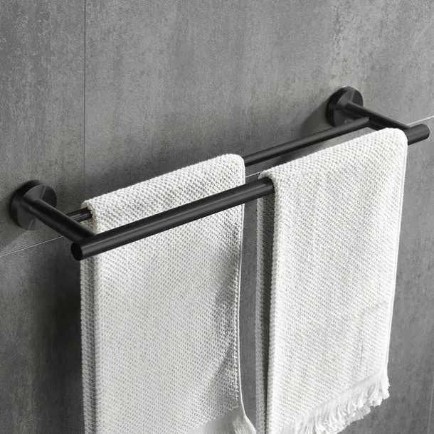 Towel Rack Wall Mounted Stainless Steel Towel Bar 2-tier Towel Rail (Golden/Chrome/Black/Brushed Nickel)
