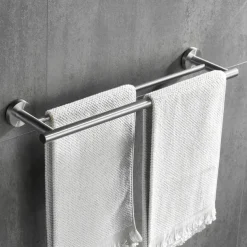 Towel Rack Wall Mounted Stainless Steel Towel Bar 2-tier Towel Rail (Golden/Chrome/Black/Brushed Nickel)