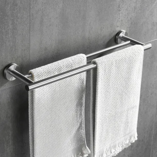 Towel Rack Wall Mounted Stainless Steel Towel Bar 2-tier Towel Rail (Golden/Chrome/Black/Brushed Nickel)