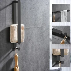 Towel Racks for Bathroom,Self-Adhesive Towel Bar Wall Mounted SUS304 Stainless Steel No Drill Towel Holders for Toilet Bathroom,Kitchen(Black/Chrome/Brushed Nickel)40cm