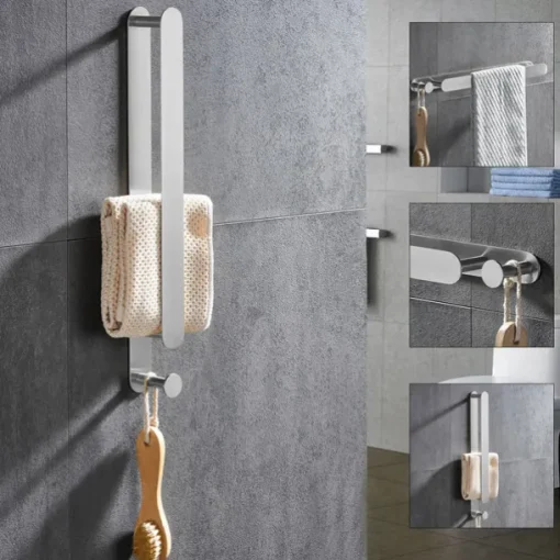 Towel Racks for Bathroom,Self-Adhesive Towel Bar Wall Mounted SUS304 Stainless Steel No Drill Towel Holders for Toilet Bathroom,Kitchen(Black/Chrome/Brushed Nickel)40cm