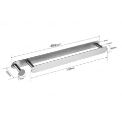Towel Rail, Strong Self Adhesive Black Towel Holder Stainless Steel Wall Mounted