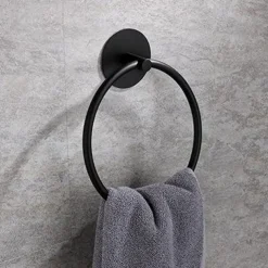Towel Ring for Bathroom, Self-adhesive Hand Towel Holder Wall Mounted,304 Stainless Steel Bath Towel Hanger/Round Hand Towel Rack Perfect for Bathroom, Sink, Kitchen