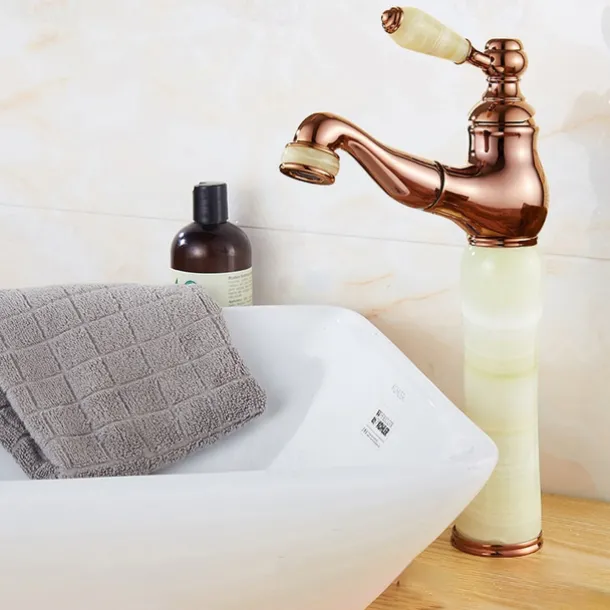 Traditional Bathroom Faucet Pull Out Basin Sink Mixer Taps Short/Tall, Vintage Brass Vessel Taps Ceramic Single Handle, with Cold and Hot Hose