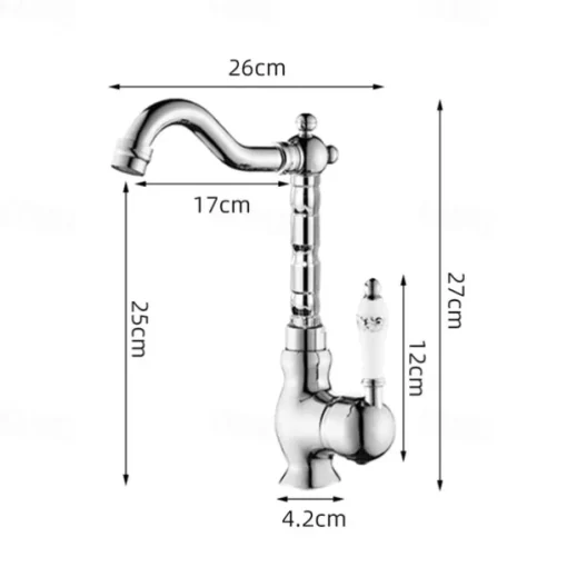 Traditional Kitchen Sink Mixer Faucet with Cold and Hot Hose, Vessel Taps Single Handle