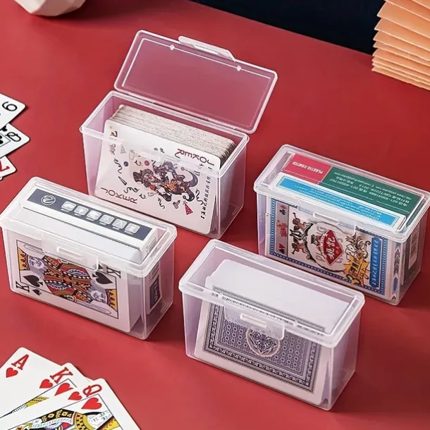 Transparent Plastic Card Storage Box: Ideal Organizer for Game Cards, ID Cards, Playing Cards, Business Cards, and More