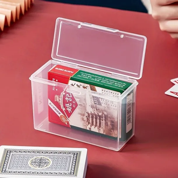 Transparent Plastic Card Storage Box: Ideal Organizer for Game Cards, ID Cards, Playing Cards, Business Cards, and More