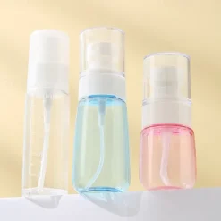 Travel Bottles Set 7-Piece, Refillable Cosmetic and Toiletry Containers, Shampoo, Lotion, Face Wash, Squeeze, Press, and Spray Bottles for Packing